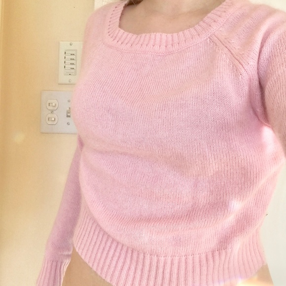 pink cropped sweater